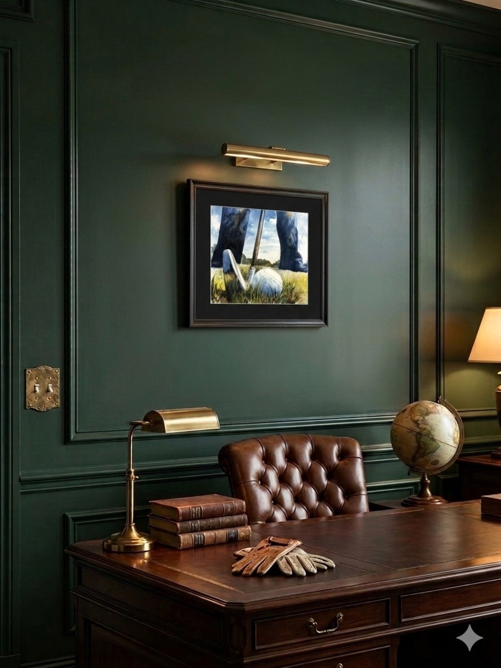 Framed Golf Wall Art Signed Limited Edition Golfer Decor Office Country Club